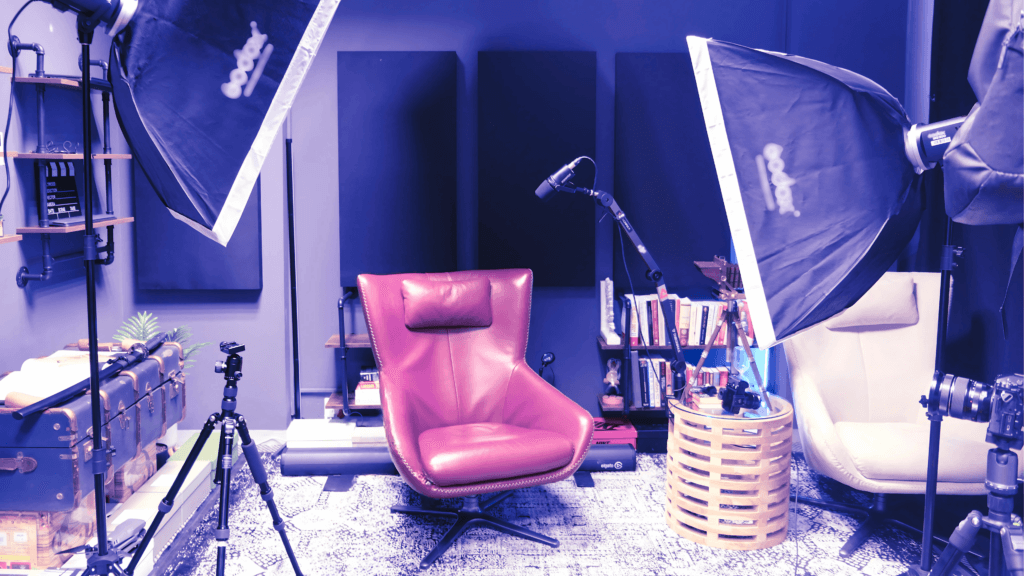 Podcast equipment setup